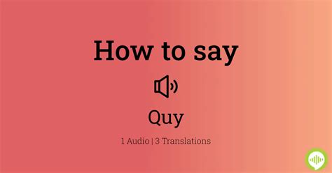 How to pronounce quy in Vietnamese .
